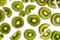 Sliced kiwi fruit on white background pattern Royalty Free Stock Photo