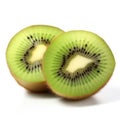 Sliced kiwi isolated on white created with Generative AI. Tropical fruit cut in half. Royalty Free Stock Photo