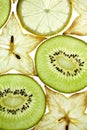 Sliced Kiwifruit, Lemon and Starfruit Royalty Free Stock Photo