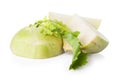 Sliced kohlrabi cabbage