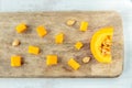 Sliced kuri squash