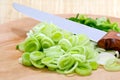 Sliced leeks Royalty Free Stock Photo