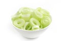 Sliced Leeks in a bowl Royalty Free Stock Photo