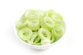 Sliced Leeks in a bowl Royalty Free Stock Photo