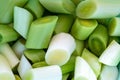 sliced leeks