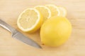 Sliced lemon and knive Royalty Free Stock Photo