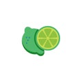 Sliced lime flat icon