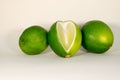 Sliced lime fruits isolated on white background Royalty Free Stock Photo