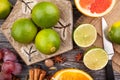 Sliced lime on a plate Royalty Free Stock Photo