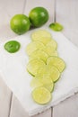 Sliced lime slices. Royalty Free Stock Photo