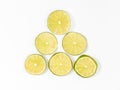 Sliced limes Royalty Free Stock Photo