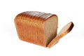 Sliced loaf of brown bread isolated on a white background Royalty Free Stock Photo