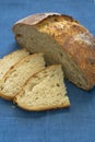 Sliced loaf of freshly baked artisan sourdough bread Royalty Free Stock Photo