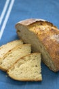 Sliced loaf of freshly baked artisan sourdough bread Royalty Free Stock Photo