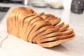 sliced loaf of wholemeal brown bread Royalty Free Stock Photo