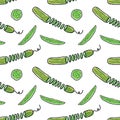 Sliced long striped cucumbers across