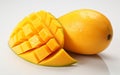 Sliced Mango Displayed Transparently Royalty Free Stock Photo