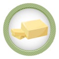 Sliced Margarine block. Baking ingredient butter stick.