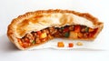 Sliced Meat And Vegetable Pie On White Royalty Free Stock Photo
