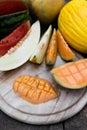 Sliced melon pieces Royalty Free Stock Photo