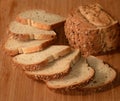 Sliced multigrain bread.