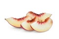 Sliced nectarine fruit isolated on whitie Royalty Free Stock Photo