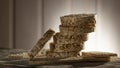 Sliced Oatmeal Bread on Wooden Table close-up