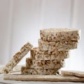 Sliced Oatmeal Bread on Wooden Table close-up