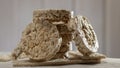 Sliced Oatmeal Bread on Wooden Table close-up