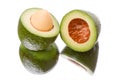 Sliced open avocado