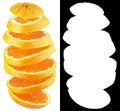 Sliced orange citrus fruit isolated on white background Royalty Free Stock Photo