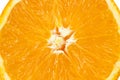 Sliced orange close up. Top view. Isolated on a white background. Top view Royalty Free Stock Photo