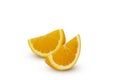 Sliced orange fruit isolated on white background with clipping path