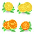 Sliced orange and lemon