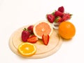 Sliced orange and strawberry Royalty Free Stock Photo