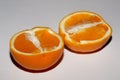 Sliced orange in two halves. Photo for design Royalty Free Stock Photo