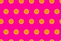 Sliced oranges on bright pink background seamless pattern Royalty Free Stock Photo