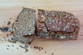 Sliced organic chrono bread with seeds