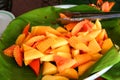 Sliced papaya