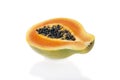 Sliced papaya isolated on white Royalty Free Stock Photo