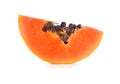 Sliced papaya isolated on a white background Royalty Free Stock Photo