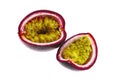 Sliced Passion fruit isolated on white background Royalty Free Stock Photo