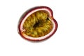 Sliced Passion fruit isolated on white background Royalty Free Stock Photo