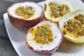 Sliced passion fruit Royalty Free Stock Photo