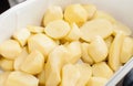 Sliced, peeled raw potatoes in a bowl Royalty Free Stock Photo