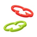 Sliced pepper. Isolated on white background. Vector flat colorful icon Royalty Free Stock Photo