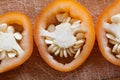 Sliced Pepper paprika isolated