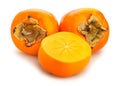 sliced persimmon path isolated Royalty Free Stock Photo