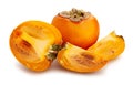 sliced persimmon path isolated Royalty Free Stock Photo