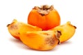 sliced persimmon path isolated Royalty Free Stock Photo